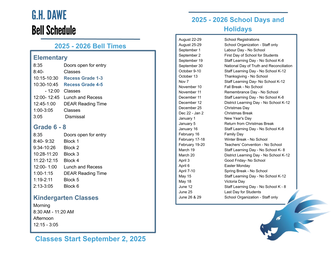 Bell Schedule